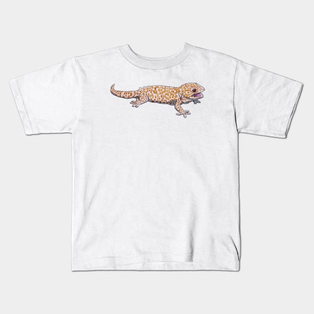 Drawing - Tokay gecko Kids T-Shirt by Modern Medieval Design